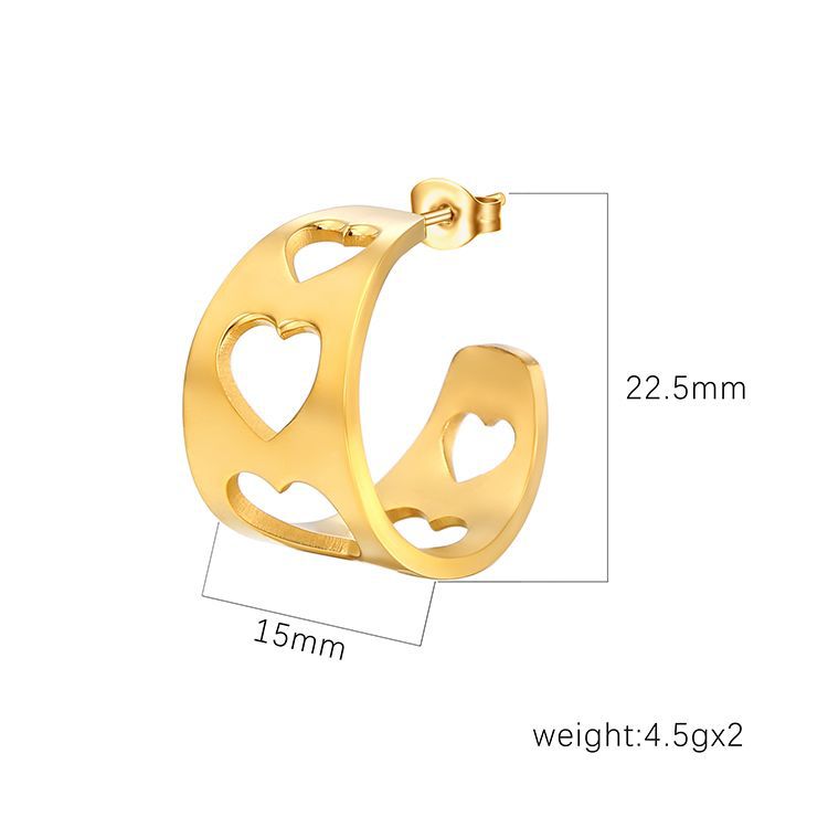 1 Pair Simple Style Classic Style Solid Color Hollow Out 304 Stainless Steel Ear Studs