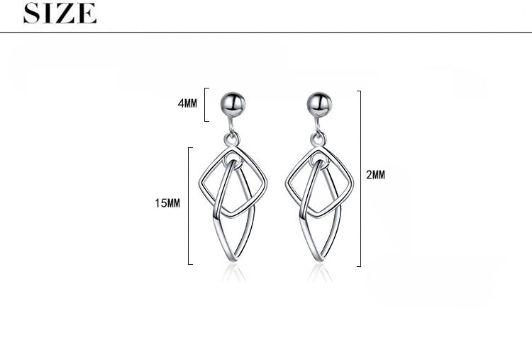 1 Pair Simple Style Rhombus Plating Copper Drop Earrings