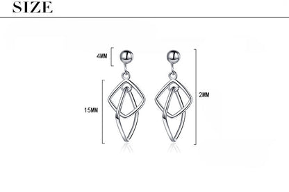 1 Pair Simple Style Rhombus Plating Copper Drop Earrings