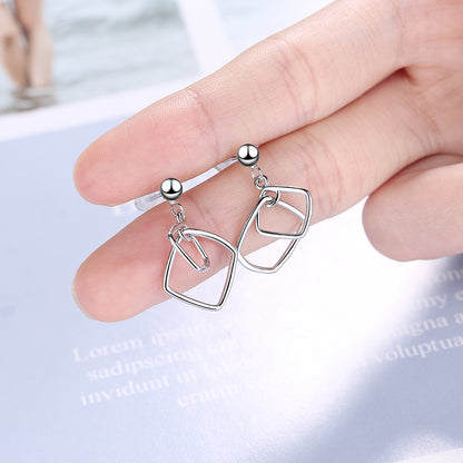 1 Pair Simple Style Rhombus Plating Copper Drop Earrings