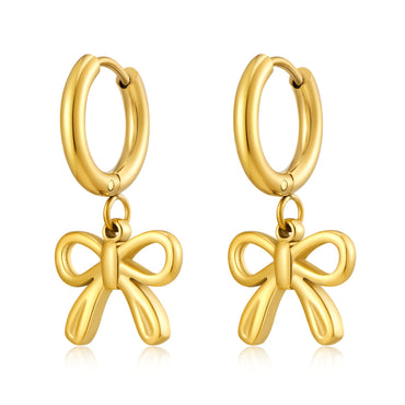 1 Pair Casual Sweet Commute Bow Knot 304 Stainless Steel 18K Gold Plated Drop Earrings