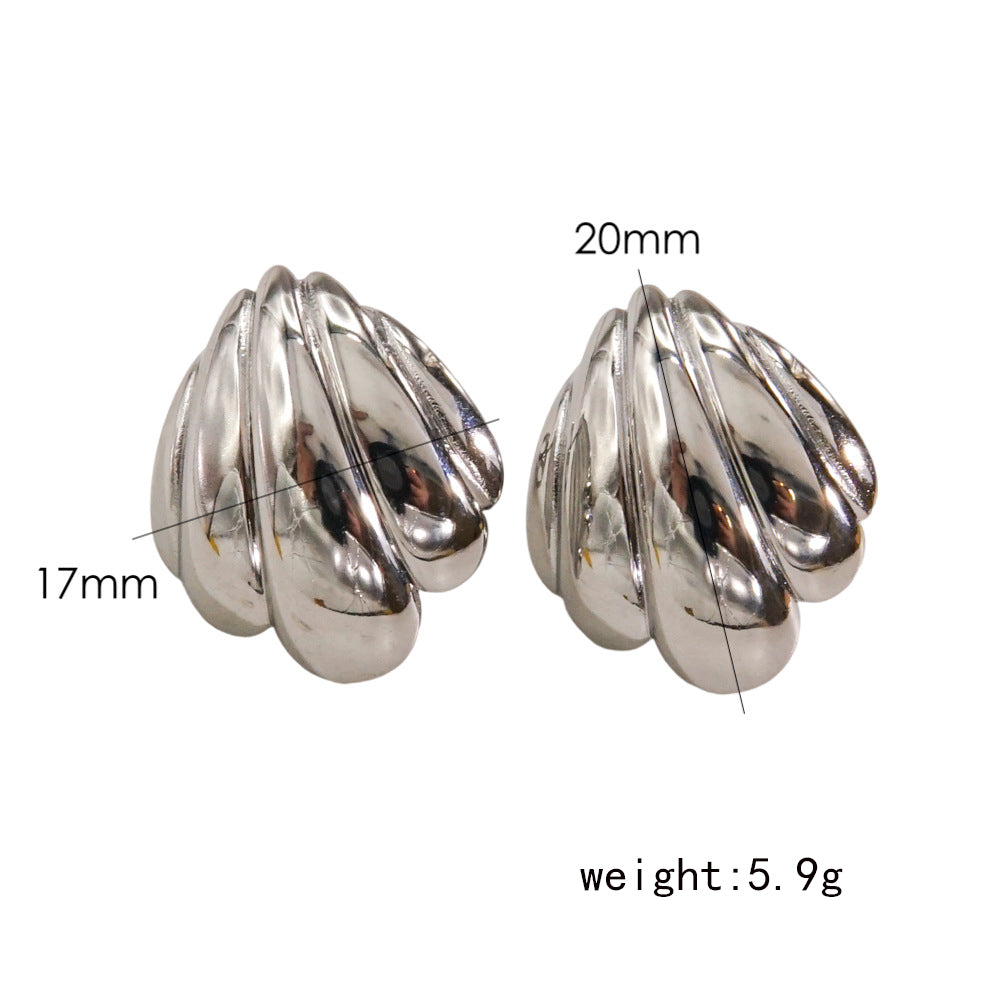 1 Pair Simple Style Shell 304 Stainless Steel 18K Gold Plated Ear Studs