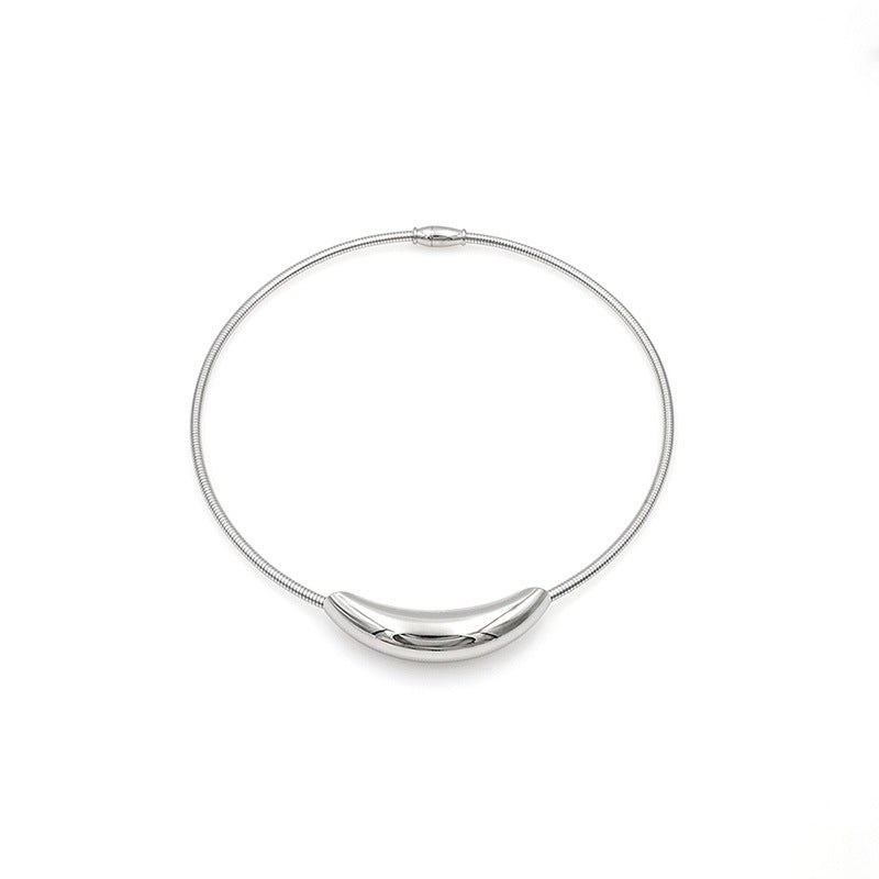 Modern Style Round Stainless Steel Titanium Steel Plating Choker