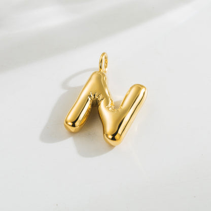 1 Piece 14.3*17.8mm Hole 3~3.9mm Stainless Steel 14K Gold Plated Letter Polished Pendant