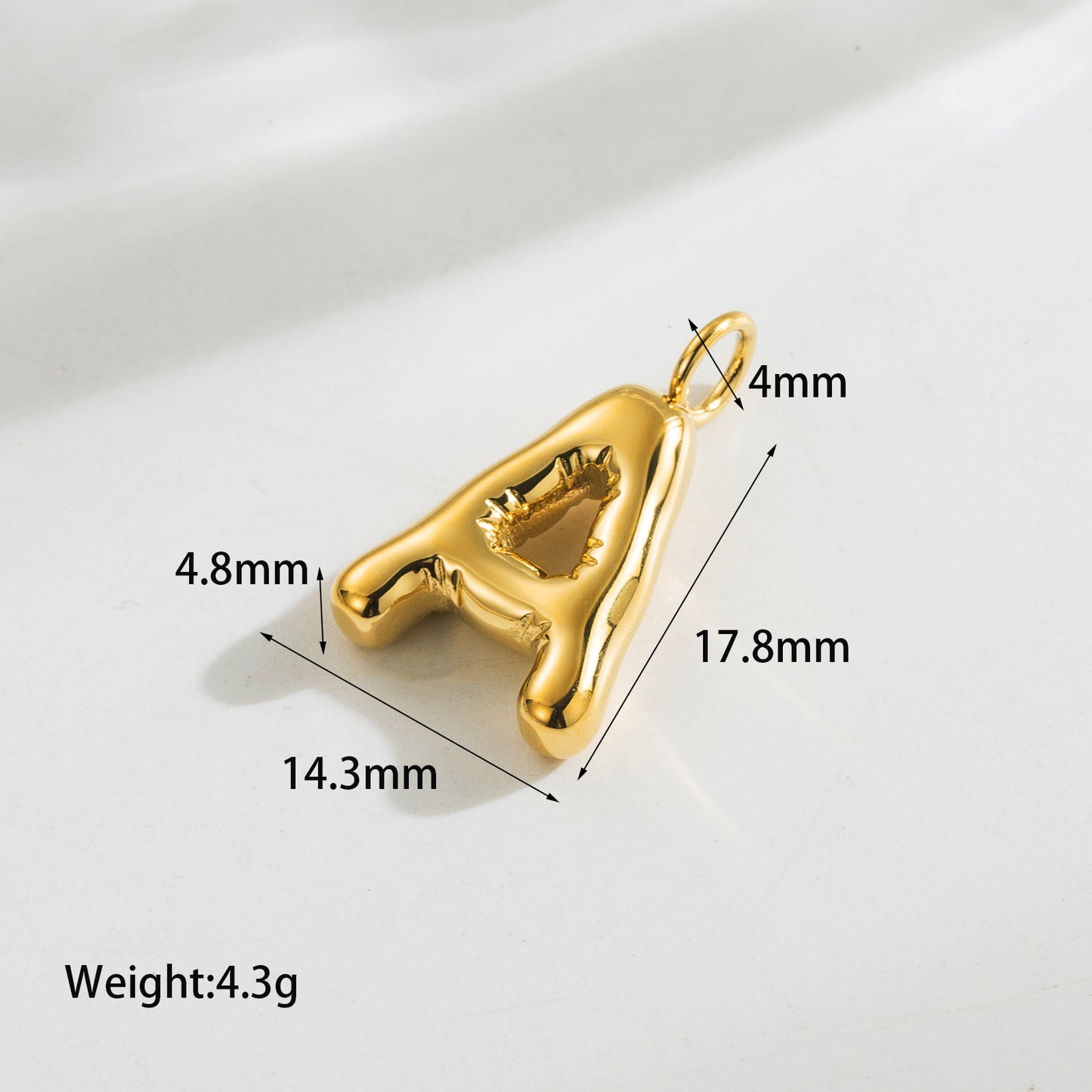 1 Piece 14.3*17.8mm Hole 3~3.9mm Stainless Steel 14K Gold Plated Letter Polished Pendant