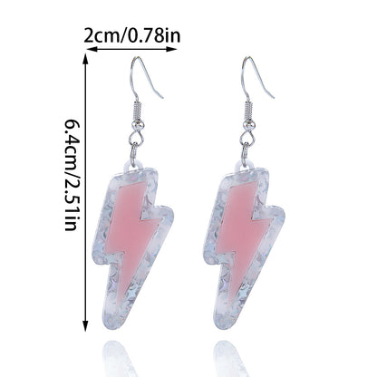 1 Pair Simple Style Lightning Arylic Drop Earrings