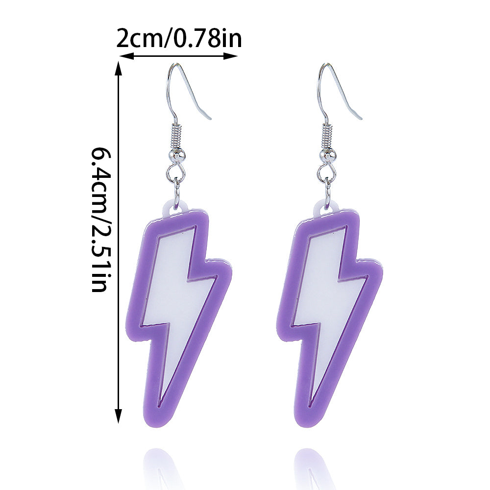 1 Pair Simple Style Lightning Arylic Drop Earrings