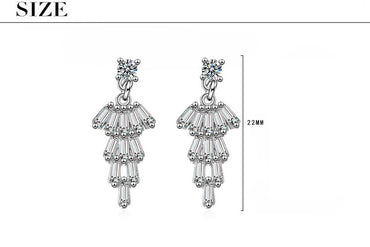 1 Pair Simple Style Classic Style Solid Color Inlay Copper Zircon Drop Earrings