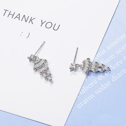 1 Pair Simple Style Classic Style Solid Color Inlay Copper Zircon Drop Earrings