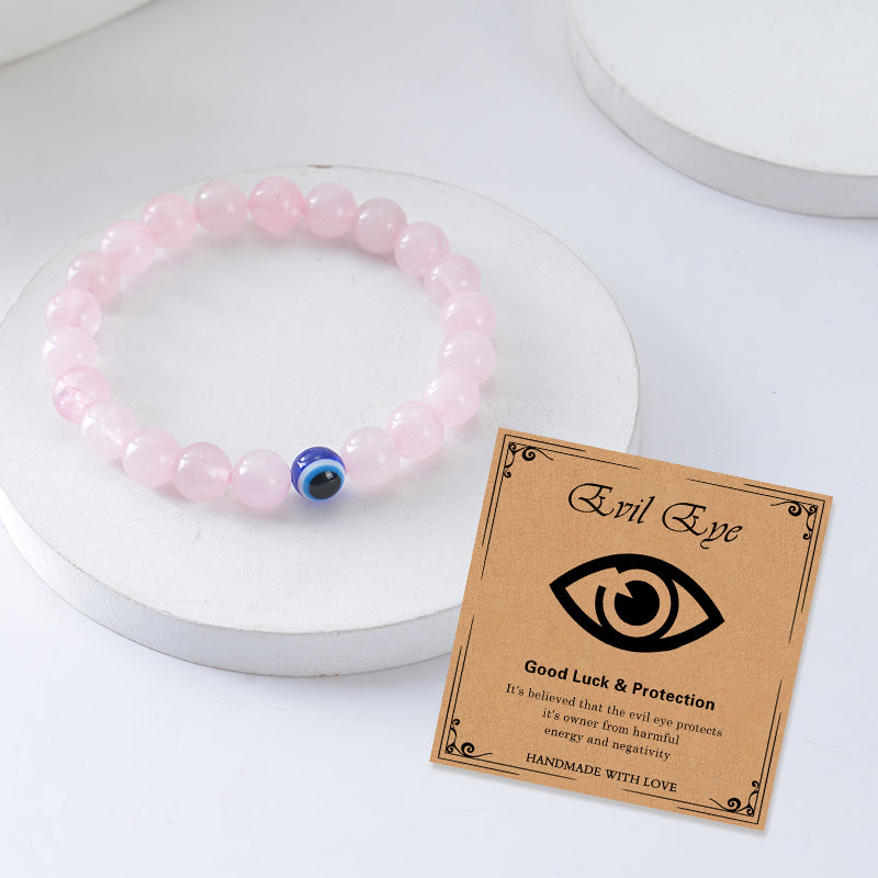 Simple Style Round Eye Natural Stone Beaded Unisex Bracelets