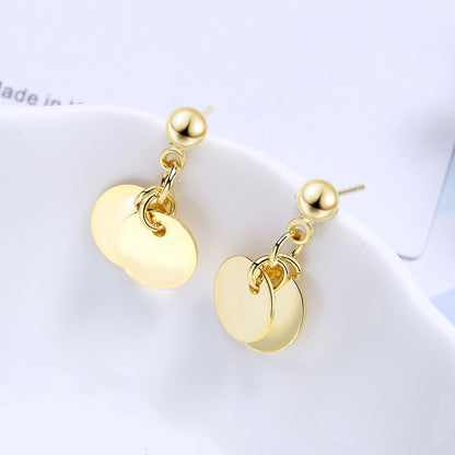 1 Pair Simple Style Classic Style Solid Color Plating Copper Gold Plated Drop Earrings