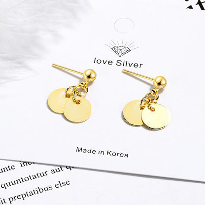 1 Pair Simple Style Classic Style Solid Color Plating Copper Gold Plated Drop Earrings