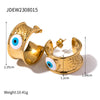 1 Pair IG Style Simple Style Devil'S Eye Enamel 304 Stainless Steel 18K Gold Plated Ear Studs