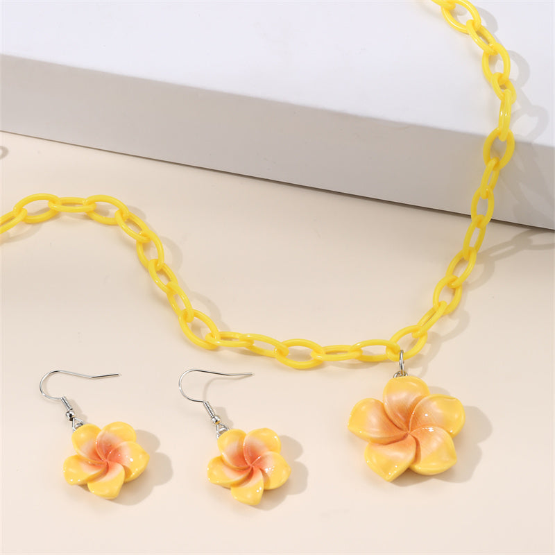 Cute Sweet Bear Flower Bow Knot Plastic Kid'S Jewelry Set