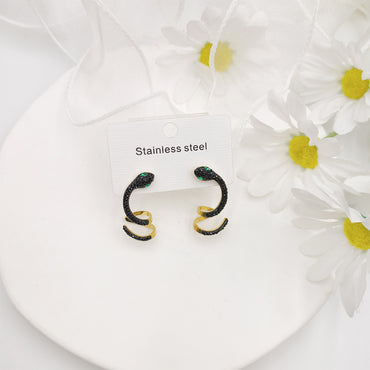 1 Pair Simple Style Classic Style Color Block Copper Ear Studs