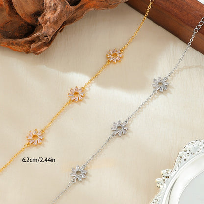 Copper 18K Gold Plated Elegant Luxurious Plating Inlay Geometric Splicing Zircon Bracelets