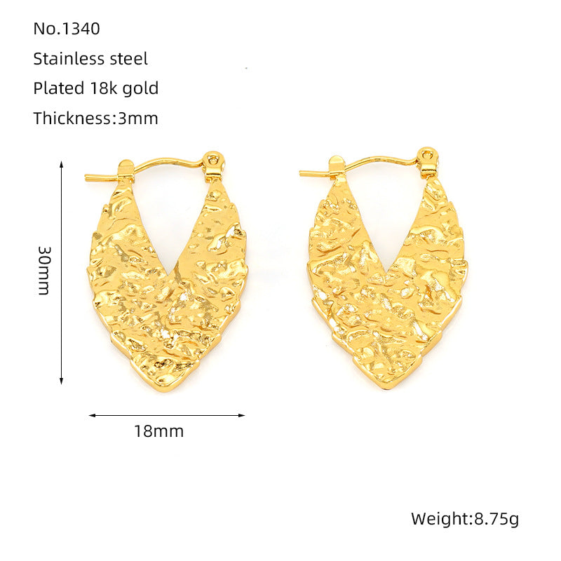 1 Pair Casual Simple Style Geometric Round Heart Shape 304 Stainless Steel 18K Gold Plated Earrings