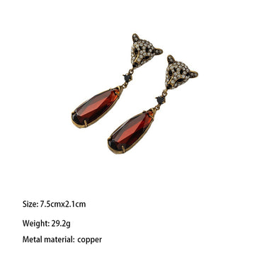 1 Pair Elegant Glam Jaguar Plating Inlay Copper Zircon 18K Gold Plated Drop Earrings