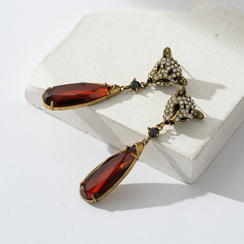 1 Pair Elegant Glam Jaguar Plating Inlay Copper Zircon 18K Gold Plated Drop Earrings