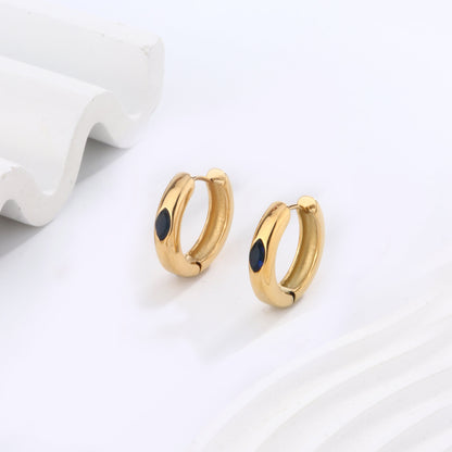 1 Pair Vintage Style Simple Style Geometric Inlay 304 Stainless Steel Zircon 18K Gold Plated Earrings