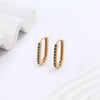 1 Pair Vintage Style Simple Style Geometric Inlay 304 Stainless Steel Zircon 18K Gold Plated Earrings