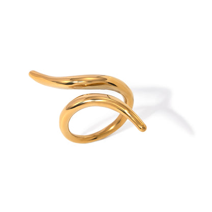 304 Stainless Steel 18K Gold Plated Simple Style Classic Style Plating Solid Color Rings