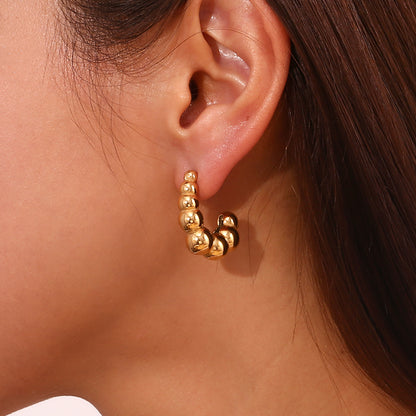 1 Pair Simple Style Classic Style Solid Color Plating 304 Stainless Steel 18K Gold Plated Ear Studs