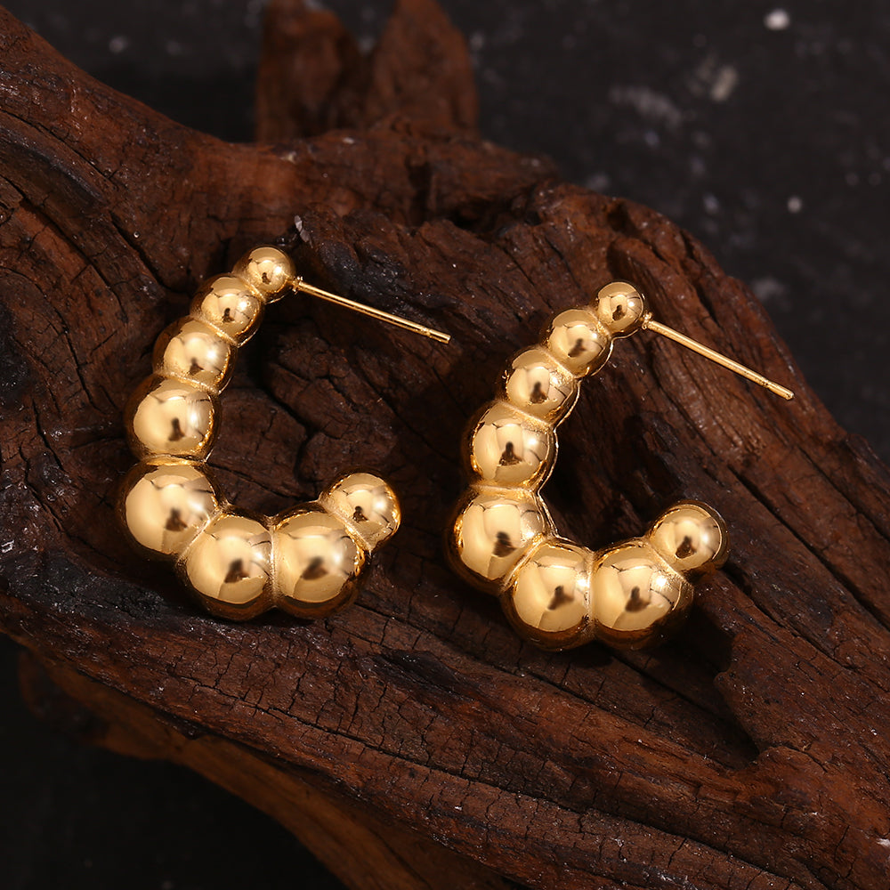 1 Pair Simple Style Classic Style Solid Color Plating 304 Stainless Steel 18K Gold Plated Ear Studs