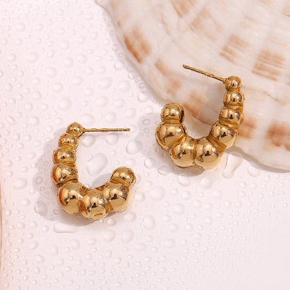 1 Pair Simple Style Classic Style Solid Color Plating 304 Stainless Steel 18K Gold Plated Ear Studs