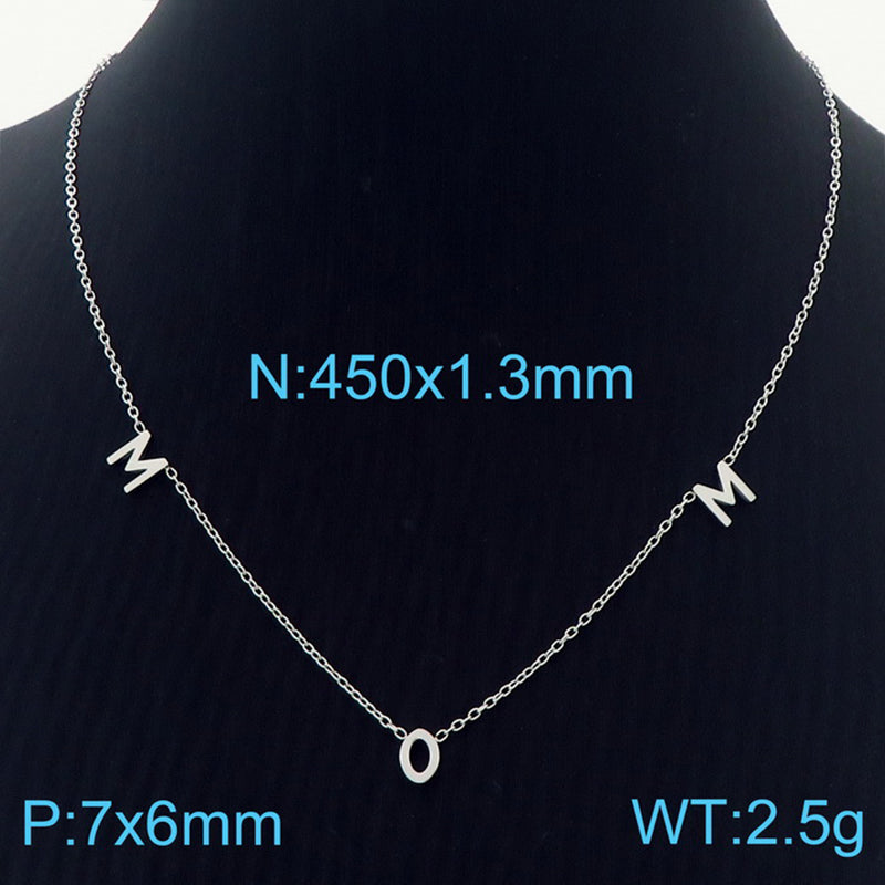 Titanium Steel Simple Style Letter Plating Necklace