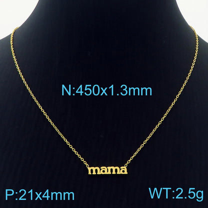 Titanium Steel Simple Style Letter Plating Necklace