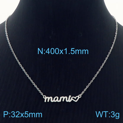 Titanium Steel Simple Style Letter Plating Necklace