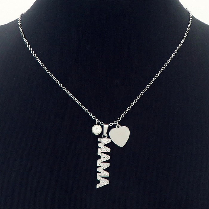 Mama Simple Style Letter Solid Color Stainless Steel Plating 18k Gold Plated Necklace