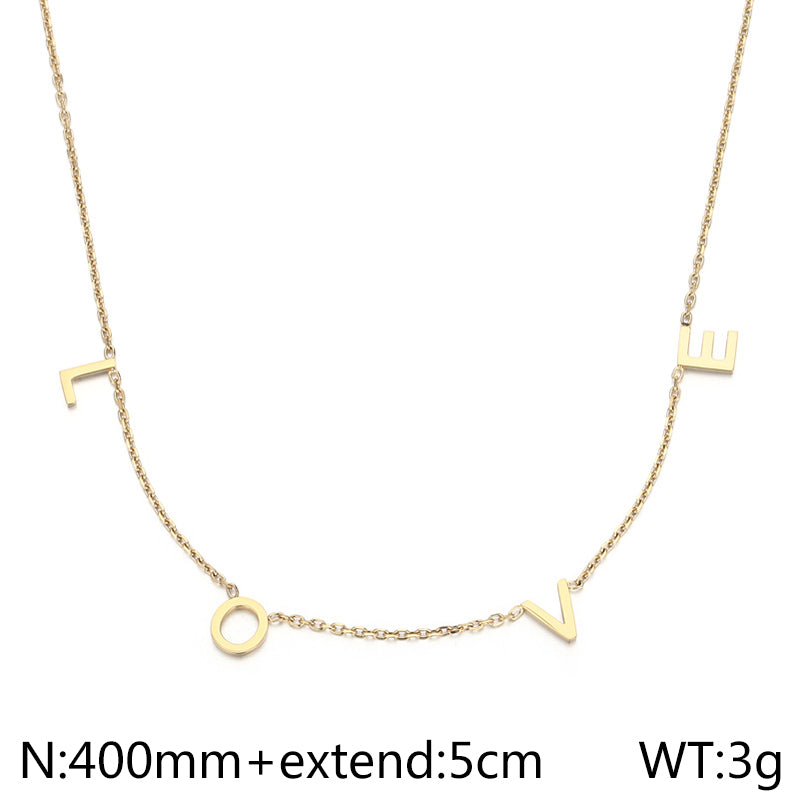 Mama Simple Style Solid Color Stainless Steel Plating 18k Gold Plated Necklace