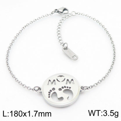 Titanium Steel Simple Style Letter Plating Necklace