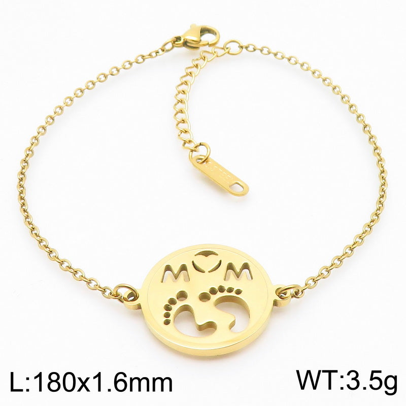 Mama Simple Style Letter Solid Color Stainless Steel Plating 18k Gold Plated Necklace