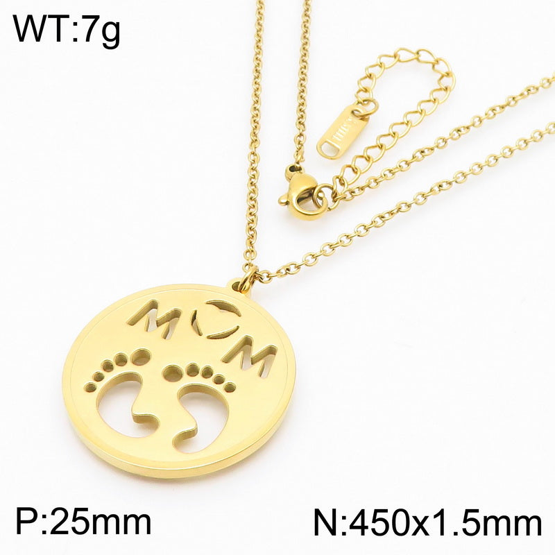 Titanium Steel Simple Style Letter Plating Necklace