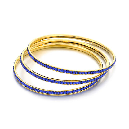 304 Stainless Steel 18K Gold Plated Glam Plating Solid Color Bangle