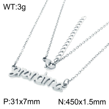 Mama Simple Style Letter Solid Color Stainless Steel Plating 18k Gold Plated Necklace