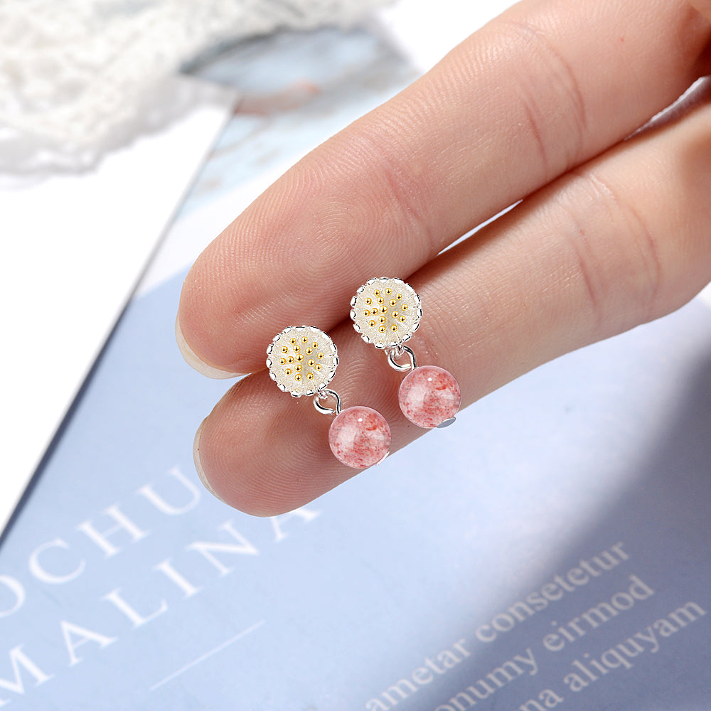 1 Pair Sweet Flower Copper Drop Earrings