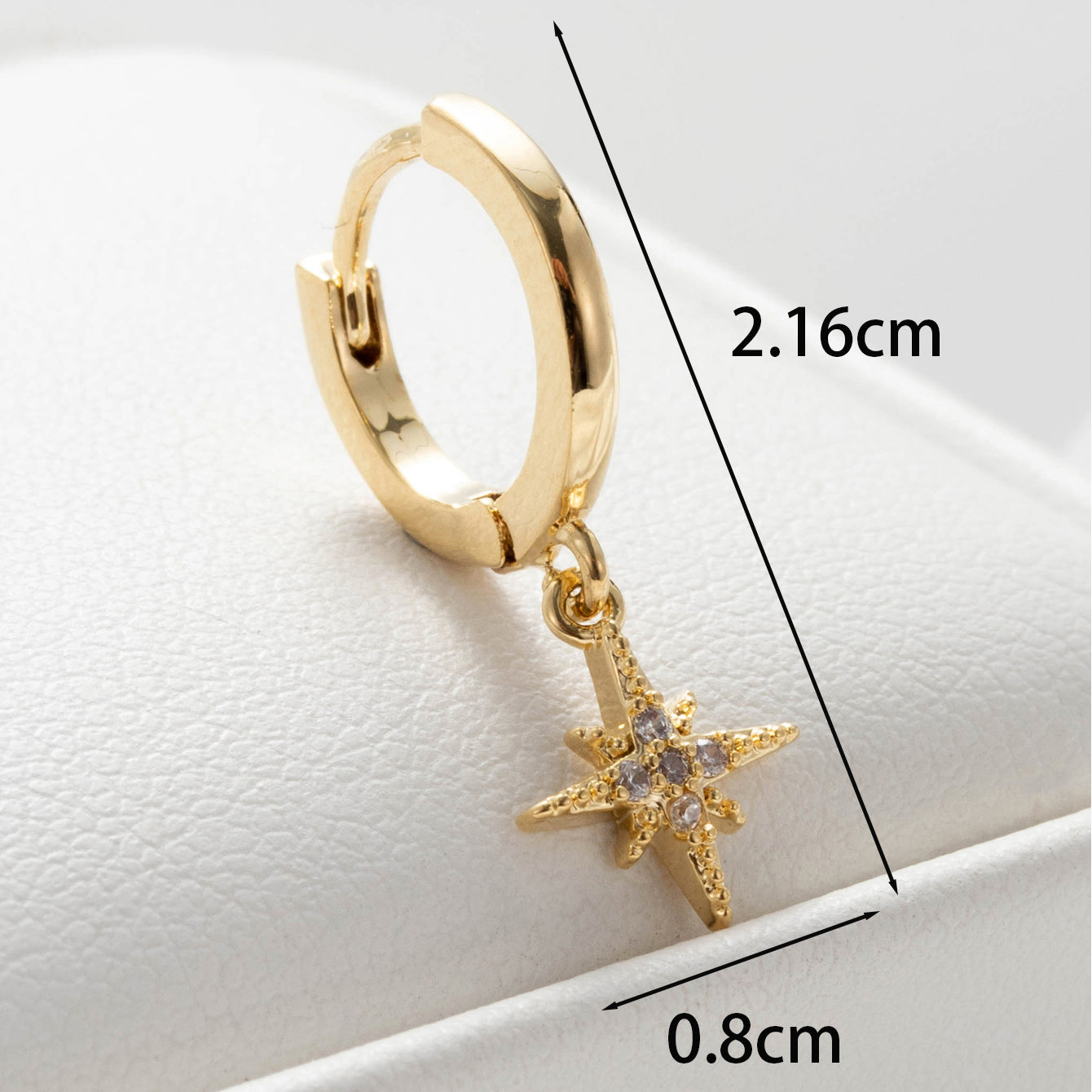 1 Piece Casual Simple Style Star Flower Plating Inlay Copper Zircon Earrings