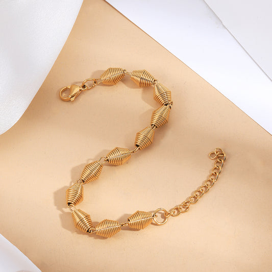 Ferroalloy 18K Gold Plated Simple Style Classic Style Plating Solid Color Bracelets