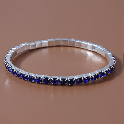 Simple Style Solid Color 302 Stainless Steel Inlay Rhinestones Women's Bracelets