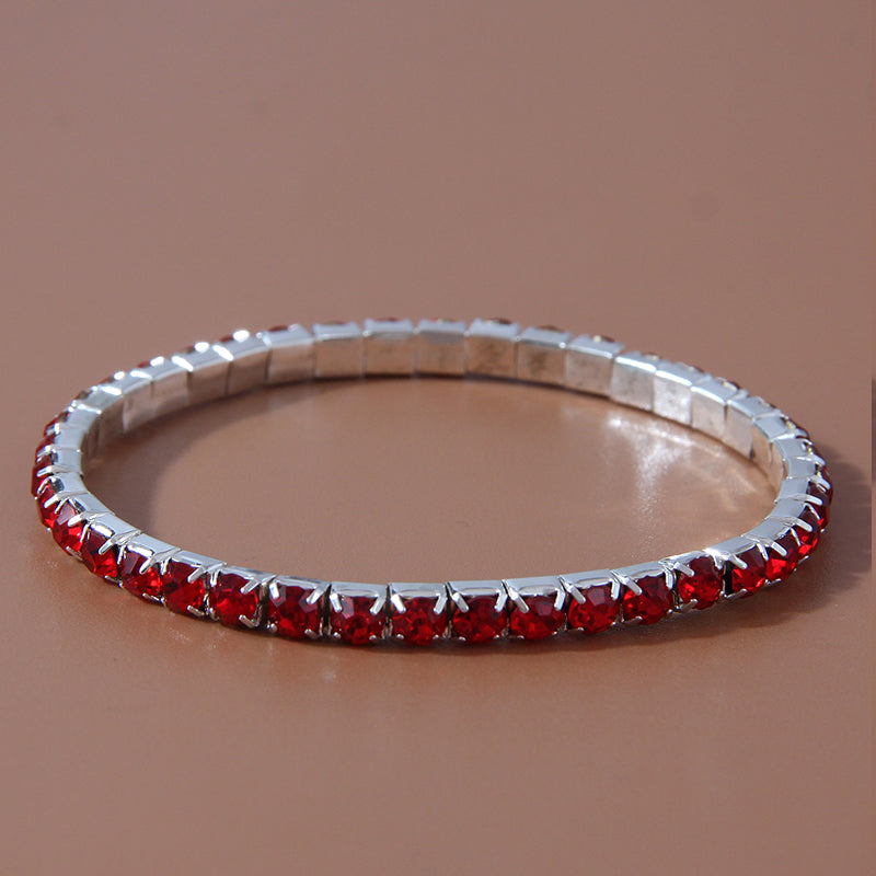 Simple Style Solid Color 302 Stainless Steel Inlay Rhinestones Women's Bracelets