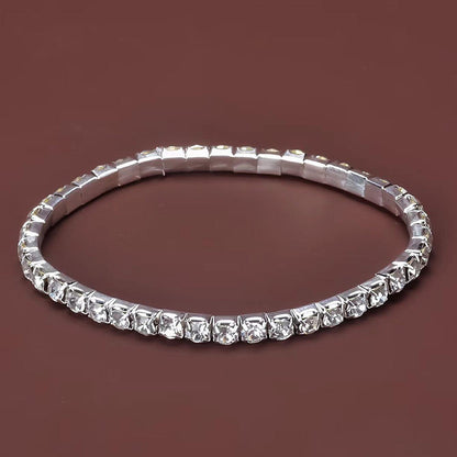 Simple Style Solid Color 302 Stainless Steel Inlay Rhinestones Women's Bracelets