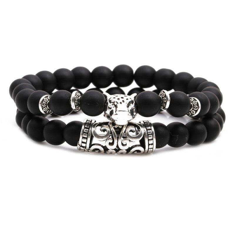 Fashion Lion Head Elephant Beaded Bracelet Set