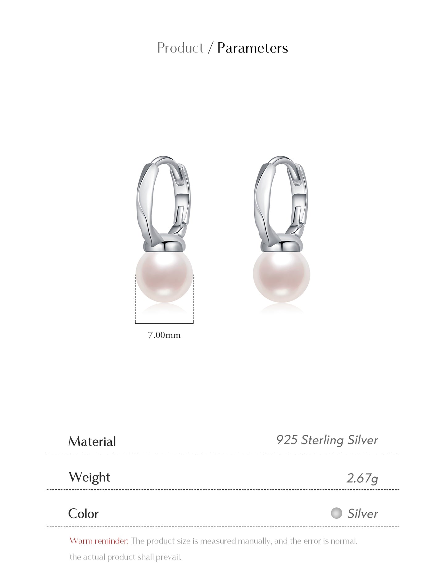 1 Pair Elegant Classic Style Round Plating Inlay Sterling Silver Artificial Pearls Silver Plated Drop Earrings