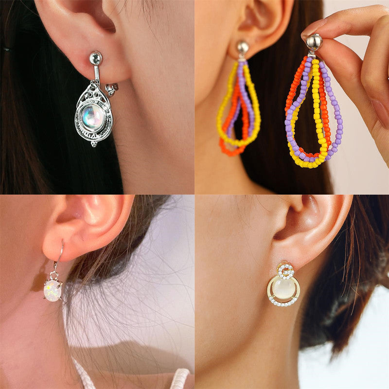 1 Pair Vintage Style Classic Style Color Block Plating Alloy 18K Gold Plated Drop Earrings