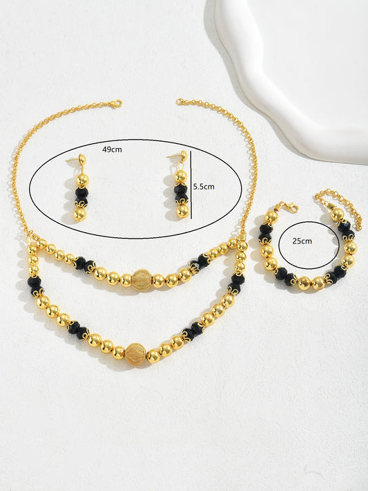 Casual Retro Solid Color Alloy Plating 18K Gold Plated Women's Jewelry Set