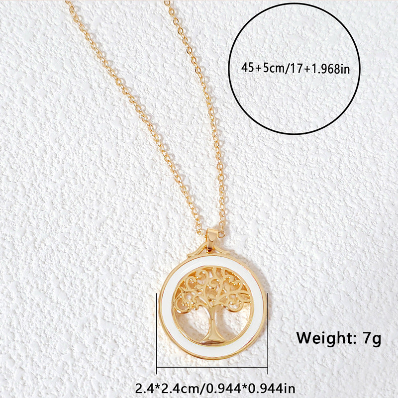 Copper Gold Plated Simple Style Classic Style Hollow Out Color Block Pendant Necklace